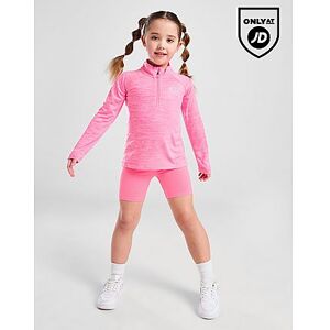 Under Armour Girls' Tech 1/4 Zip Top/Shorts Set Children, Pink