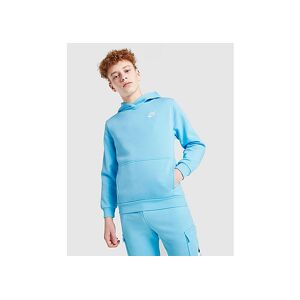 Nike Club Fleece Overhead Hættetrøje Junior, Aquarius Blue/White