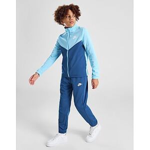 Nike Colour Block Poly Full-Zip Tracksuit Junior, Court Blue/White