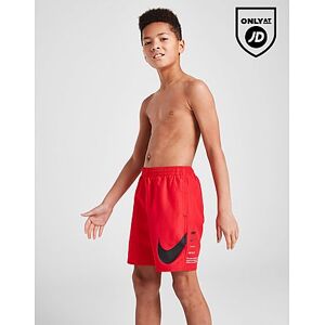 Nike Swoosh Stack Swim Shorts Junior, Red