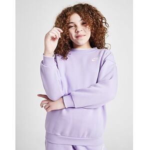 Nike Girls' Oversized Club Fleece Sweatshirt Junior, Hydrangeas/White