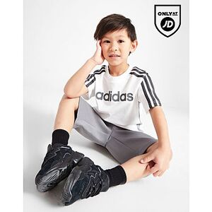 adidas Linear T-Shirt/Shorts Set Children, White