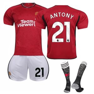 23-24 Manchester United Home Kids Football Kit nr. 21 ANTONY 8-9 years