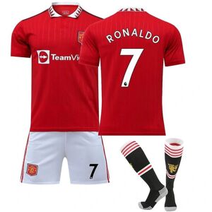 22-23 Manchester United fodboldtrøjesæt Voksen fodboldtrøje zV C RONALDO 7 Kids 26(140-150)
