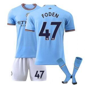 Ny Manchester City-trøje 2022-2023 Fodboldtrøjesæt til børn Mci-trøje til mænd FODEN 47 Kids 22(120-130)