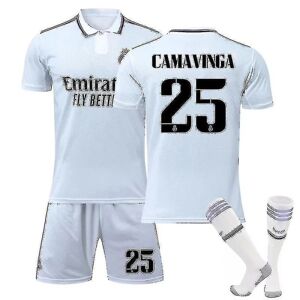 Ny sæson 2022-2023 Real Madrid Fodboldtrøjesæt Fodbolduniformer Fodboldtrøjesæt til børn, ungdom Herre CAMAVINGA 25 Kids 28(150-160CM)