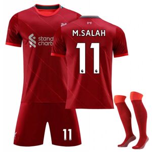 JIUSAIRUI Børn / Voksen 21 22 World Cup Liverpool Hjemmetrøje fodboldsæt M Salah-11 24#