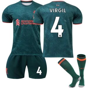 Liverpool FC 2022/23 Third Jersey Virgil No.4 fodboldtrøje 3-delt sæt Børn Voksne 26(140-150CM)