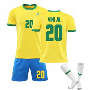 The New Brazil Home Yellow Jersey Set Børne fodboldtrøje træningstrøje No.20 VINI JR No.20 VINI JR 20