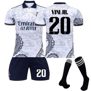 Sæson 22-23 Real Madrid Dragon Pattern Football Shirt - Perfet VINI JR. 20 Kids 28(150-160CM)