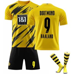 Fodboldtrøje til børn Fodboldtrøje Home Away Træningstrøje 21/22 Dortmund Home Kit Haaland 9 Kids 24 (130-140)