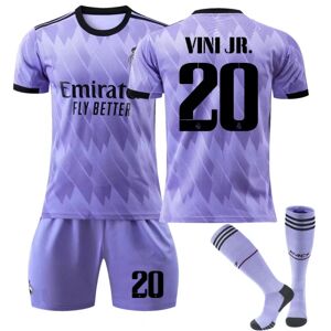 Ny sæson 2022-2023 Real Madrid fodboldtrøje fodbolddragter VINI JR. 20 Kids 26(140-150CM)