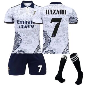 Sæson 22-23 Real Madrid Dragon Pattern Football Shirt HAZARD 7 Kids 28(150-160CM)