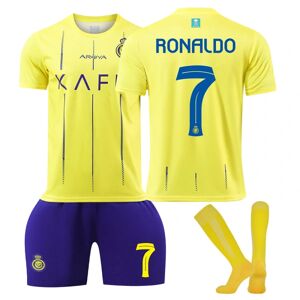 Cristiano Ronaldo #7 23-24 Al Nassr FC Børnefodboldtrøje Voksen Børn Træningstøj God kvalitet Kids 28(150-160cm)