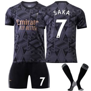 2022-2023 Arsenal Away Kids fodboldsæt med sokker nr. 7 Saka 22