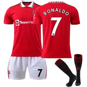 22-23 Manchester United Home Kids Fodbolddragt nr. 7 Ronaldo 22