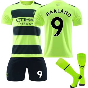 22-23 Manchester City Away Kids fodbolddragt nr. 9 Haaland 24 24