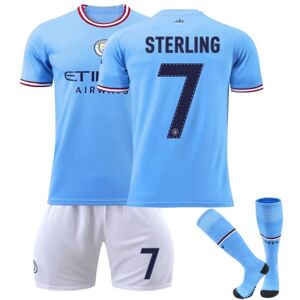 22/23 Manchester City Home Fodboldtrøje til børn Træningsdragter / STERLING 7 Kids 28(150-160CM)
