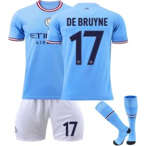 22/23 Manchester City Home Fodboldtrøje til børn Træningsdragter / DE BRUYNE 17 Kids 24(130-140CM)