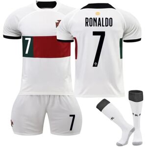 Qatar World Cup 2022 Portugal Ronaldo #7 Cr7 trøje fodbold herre T-shirts sæt Børn Youth-WELLNGS Adult S（165-170cm）