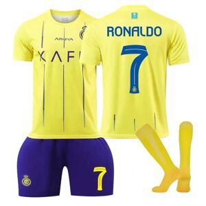 Ronaldo 23-24 Al-Nassr FC Trøje Nr. 7 Hjemmefodboldtrøjesæt Voksen Børn-WELLNGS Adult S（165-170cm）