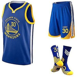 Goodies Nba Golden State Warriors Stephen Curry #30 Jersey, Shorts, Sokker Voksne Børn L        158-165cm