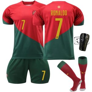 Goodies Portugal VM Hjemmetrøje nr. 7 Ronaldo, Børnetrøje Voksen Børn Nyeste fodboldtrøjer Nr 7 + str+sky Kis 26（140-150CM）