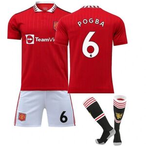 Goodies 22/23 New Manchester United Fodboldtrøje Fodboldtrøje Voksne Børn Fodboldtrøjer POGBA 6 Kids 16(90-100)