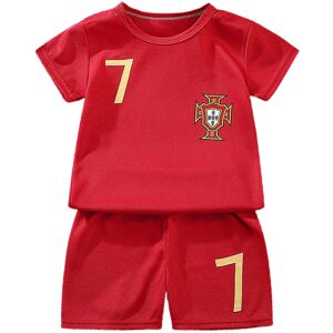 Fodbold Træningsdragt Børn Drenge T-shirts Shorts Træningsdragt Sæt - FPF Portugal 7 5-6 år = EU 110-116