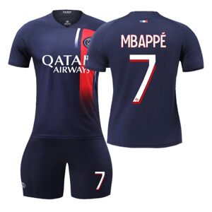 QQQUN Paris fodboldtrøjesæt Børn Ungdom Voksen Mbappe/Messi/Neymar T-shirttrøje 22(120-130cm)