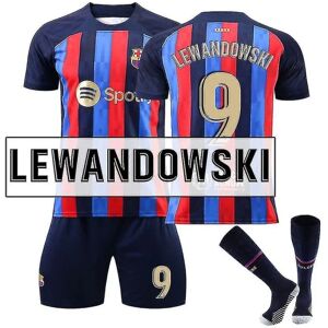 Galaxy Lewandowski #9 tr?ja 2022-2023 Ny s?song fotboll T-shirts Sæt f?r barn og ungdom Vuxna barn Komfort 2223 Barcelona Home Kids 28(150-160CM)