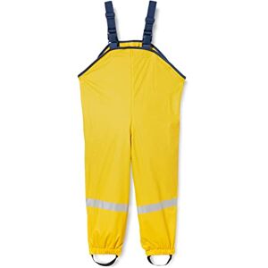 Playshoes Girl's Waterproof Rain Dungarees With Fleece Lining Rain Trousers, Yellow, 10 Years (Manufacturer Size:9-10 Years (140 cm))