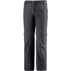 CMP Girls' Zip-Off Trousers, Charcoal Black, 104 cm