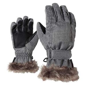 Ziener Mädchen LIM GIRLS glove junior Ski-handschuhe / Wintersport  warm, atmungsaktiv, grau (grey melange), 3