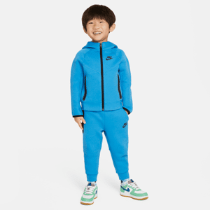 Nike Sportswear Tech Fleece-hættetrøjesæt i to dele med fuld lynlås til småbørn - blå blå 3T
