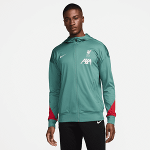 Maskinstrikket Liverpool FC Strike Nike Dri-FIT-fodboldtracksuit med hætte til mænd - grøn grøn S