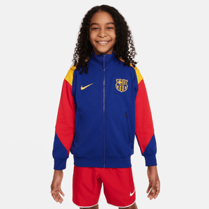 Maskinstrikket FC Barcelona Academy Pro Third Nike Dri-FIT-fodboldjakke til større børn - blå blå L