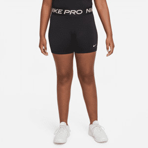 Nike Pro Dri-FIT-shorts til større børn (piger) (udvidet størrelse) - sort sort S+