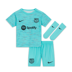 FC Barcelona 2023/24 Third Nike-fodboldsæt i 3 dele til babyer/småbørn. - blå blå 3-6M