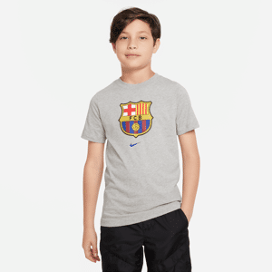 FC Barcelona Crest Nike-T-shirt til større børn - grå grå XS