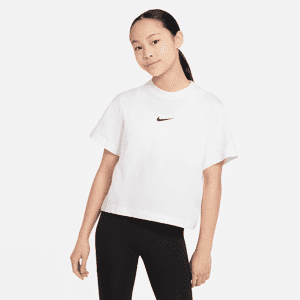 Nike Sportswear-T-shirt til større børn (piger) - hvid hvid XS