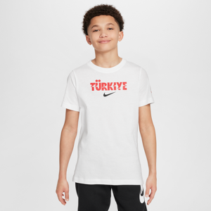 Tyrkiet Crest Nike Football-T-shirt til store børn - hvid hvid XS