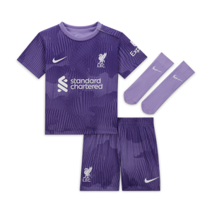 Liverpool FC 2023/24 Third Nike-fodboldsæt i 3 dele til babyer/småbørn. - lilla lilla 3-6M