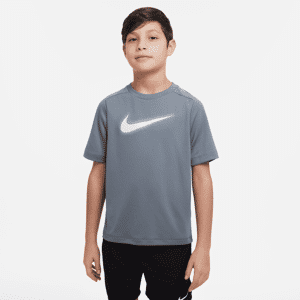 Nike Multi-Dri-FIT-træningsoverdel med grafik til større børn (drenge) - grå grå XS