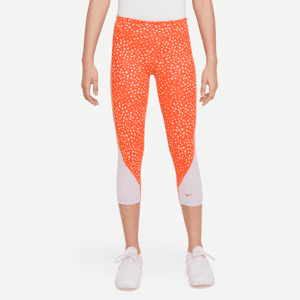 Nike Dri-FIT One-capritights til større børn (piger) - Orange Orange XL