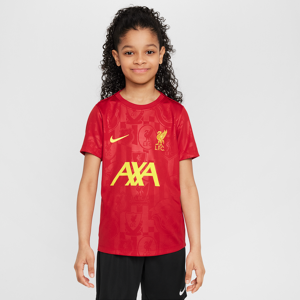 Liverpool FC Academy Pro Nike Dri-FIT Pre-Match-fodboldtrøje med korte ærmer til større børn - rød rød S