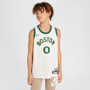 Jayson Tatum Boston Celtics 2023/24 City Edition Nike Dri-FIT NBA Swingman-trøje til større børn - hvid hvid M