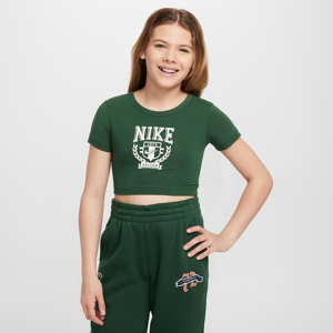 Nike Sportswear-T-shirt med grafik til større børn (piger) - grøn grøn S