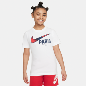 Paris Saint-Germain Swoosh-Nike-fodbold-T-shirt til større børn - hvid hvid XS