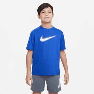 Nike Multi-Dri-FIT-træningsoverdel med grafik til større børn (drenge) - blå blå S